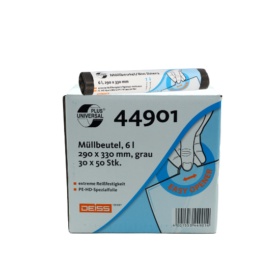 Bild von 6 l Müllbeutel - grau - UNIVERSAL PLUS® - Seitenfaltensack